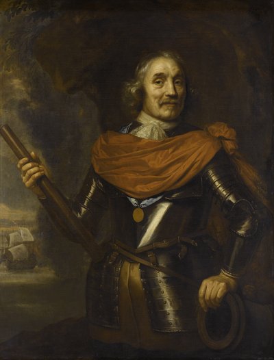 Maarten Harpertszoon Tromp 1597-1653, niederländischer Admiral, 1653 von Jan Lievens