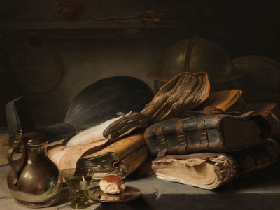 Stillleben mit Büchern (Vanitas-Stillleben) von Jan Lievens