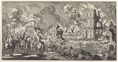 Römer zerstören einen jüdischen Tempel in Jerusalem von Jan Luyken