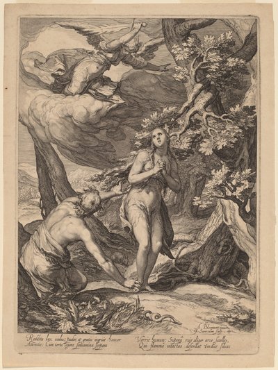 Vertreibung aus dem Paradies von Jan Pietersz Saenredam after Abraham Bloemaert