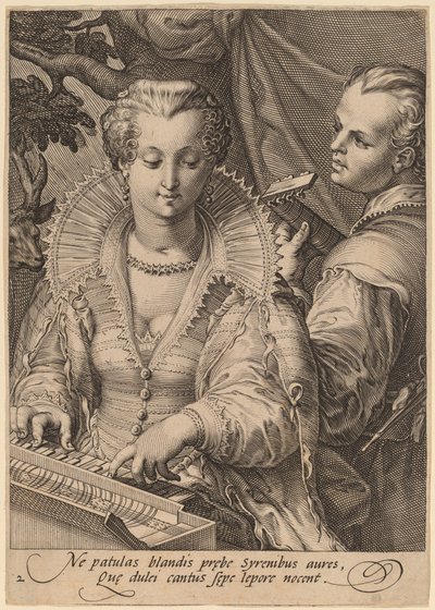 Das Gehör von Jan Pietersz Saenredam after Hendrik Goltzius