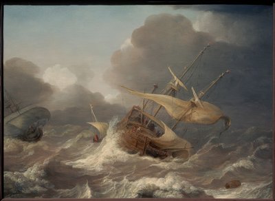 Niederländische Schiffe in einem Sturm von Jan Porcellis