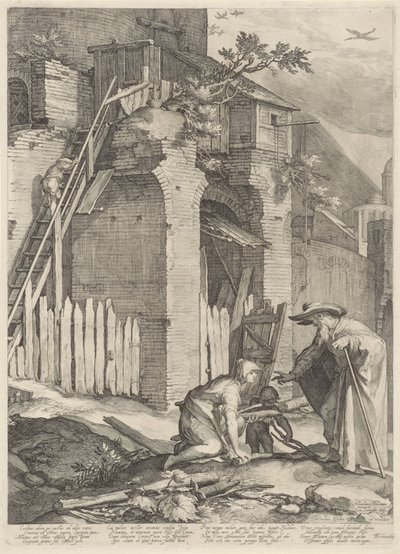 Elia trifft die Witwe von Sarefat von Jan Saenredam