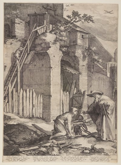 Prophet Elija mit der Witwe von Zarpat von Jan Saenredam