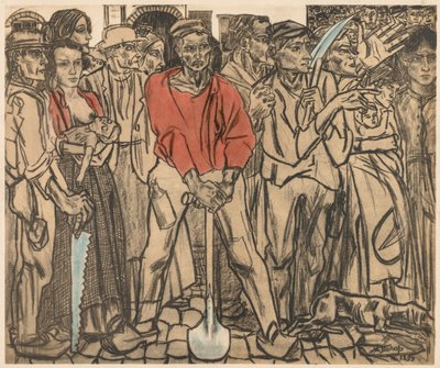 Eine Gruppe von Arbeitern von Jan Toorop