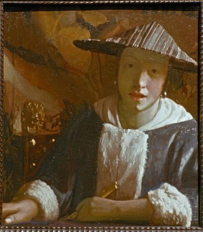 Mädchen mit Flöte von Jan Vermeer van Delft