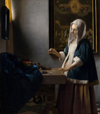 Frau mit Waage, ca. 1664 von Johannes Vermeer