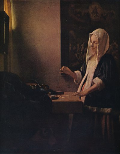 Frau mit Waage von Jan Vermeer van Delft