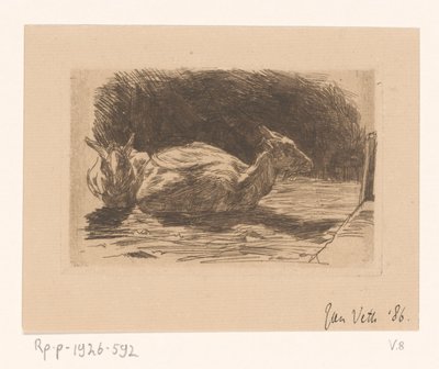 Zwei Ziegen von Jan Veth (signed by artist)