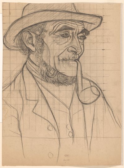 Bauer mit Pfeife, nach rechts von Jan Veth
