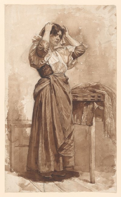 Junge Frau bei der Toilette von Jan Veth