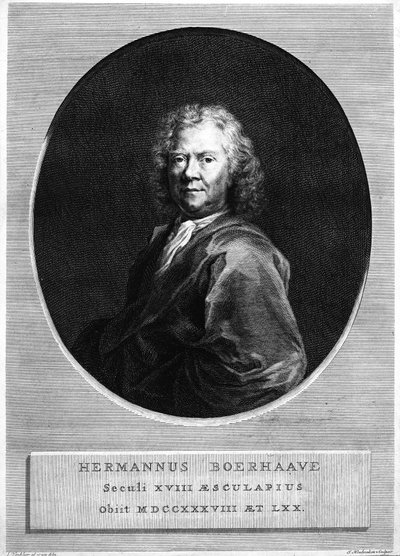 Herman Boerhaave, graviert von Jacobus Houbraken von Jan Wandelaar
