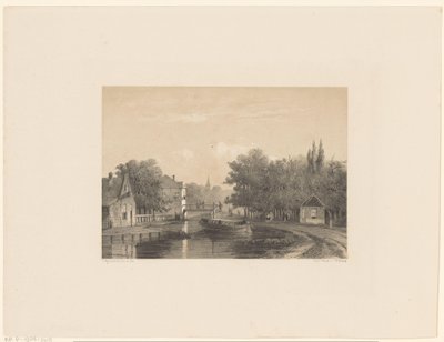Dorfansicht mit Fluss von Jan Weissenbruch