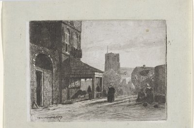 Ansicht der St.-Martins-Kirche in Woudrichem von Jan Weissenbruch