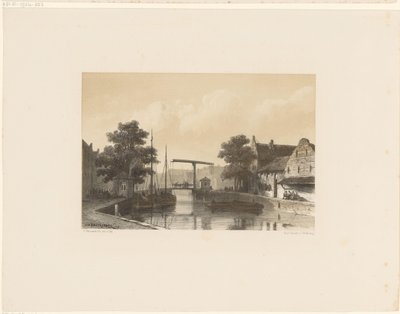 Ansicht eines Kanals mit Zugbrücke von Jan Weissenbruch