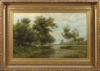Landschaft bei Alblasserdam von Jan Willem van Borselen