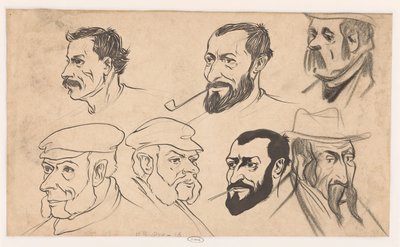 Studienblatt mit Köpfen von Jan de Waardt