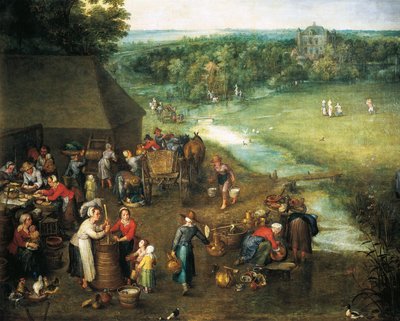 Leben auf dem Land (Detail) von Jan the Elder Brueghel