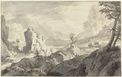 Imaginäre Berglandschaft von Jan van Aken