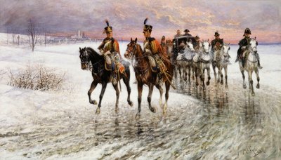 Napoleon auf dem Rückzug aus Moskau von Jan van Chelminski
