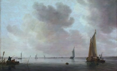 Fischerboote vor einer Mündung, 1633 von Jan van Goyen