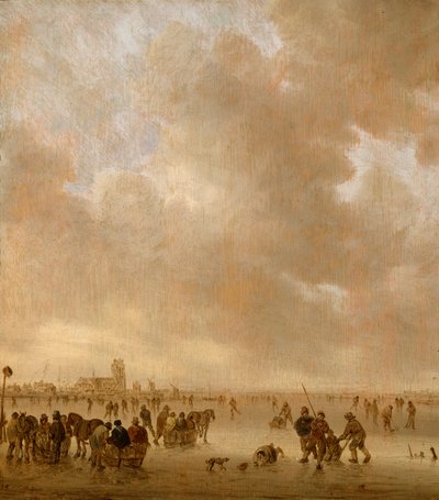 Auf dem Eis bei Dordrecht von Jan van Goyen
