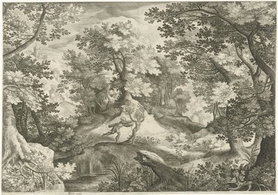 Landschaft mit Apollo und Daphne von Jan van Londerseel