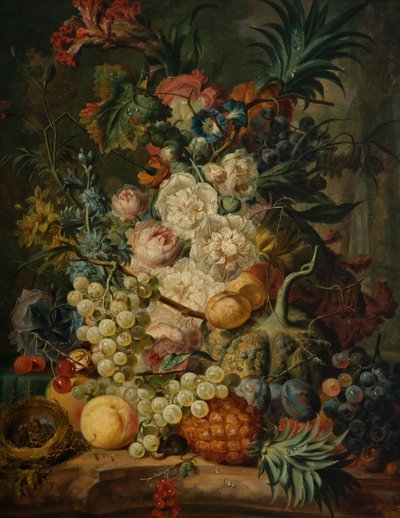 Stillleben mit Obst und Blumen von Jan van Os