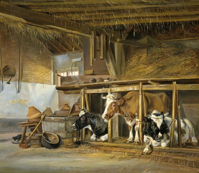 Kühe im Stall von Jan van Ravenswaay