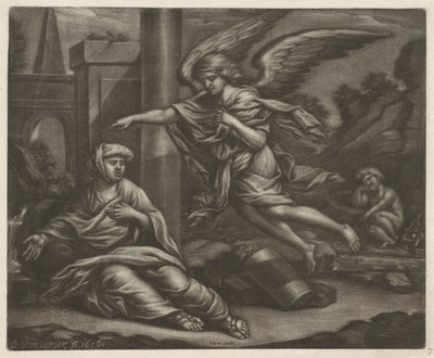 Hagar und Ismael in der Wüste von Jan van Somer