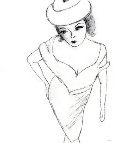Mode Molly, 2023 (Bleistift auf Papier) von Janel Bragg
