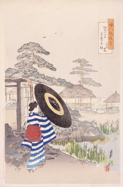 Dame mit einem Sonnenschirm von Japanese School