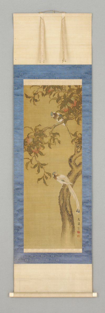 Pfirsich und Vögel, frühes 19. Jahrhundert von Japanese School