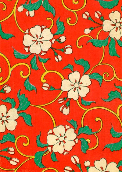 Holzschnitt von Apfelblüten von Japanese School