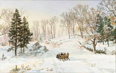 Winter auf der Ravensdale Road, Hastings-on-Hudson von Jasper Francis Cropsey