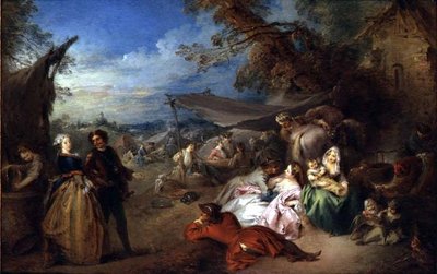 Truppen vor der Taverne von Jean Baptiste Joseph Pater