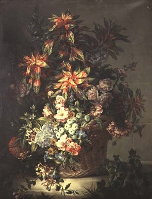 Rosen, Winden, Mohn, Geißblatt und andere Blumen von Jean Baptiste Monnoyer