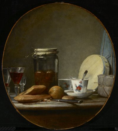 Glas mit Aprikosen von Jean Baptiste Simeon Chardin