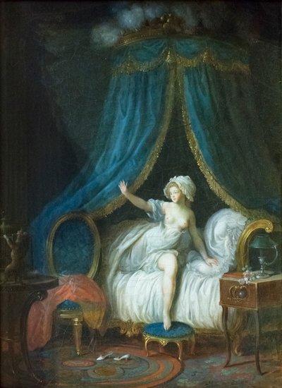 Mädchen erhebt sich aus ihrem Bett von Jean Frederic Schall