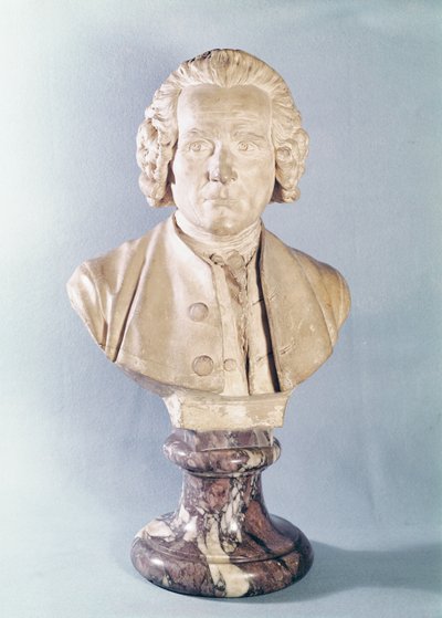 Büste von Jean-Jacques Rousseau (1712-78) (Marmor) von Jean Antoine Houdon
