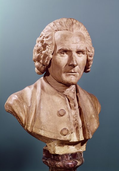 Büste von Jean-Jacques Rousseau (1712-78) (Terrakotta) von Jean Antoine Houdon