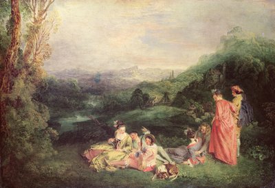 Friedliche Liebe, ca. 1718-19 von Jean Antoine Watteau