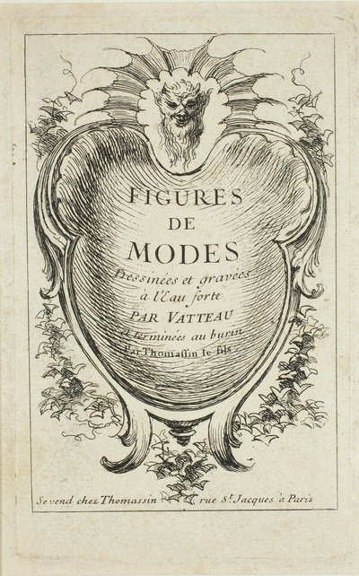 Titelseite, aus Figures de modes von Jean Antoine Watteau