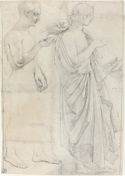 Zwei Studien von Virgil von Jean Auguste Dominique Ingres