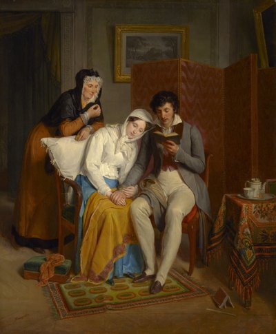Lesen für den Genesenden, ca. 1827 von Jean Augustin Franquelin