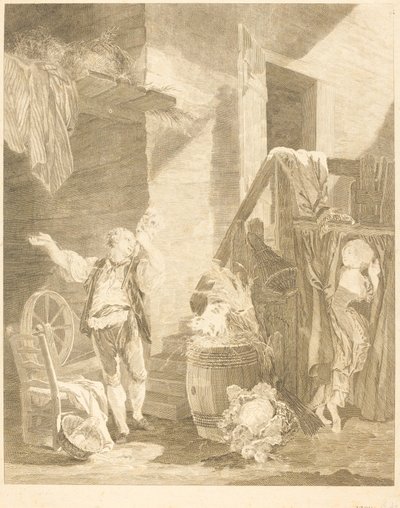 Rose und Colas von Jean Baptiste Blaise Simonet after Pierre Antoine Baudouin
