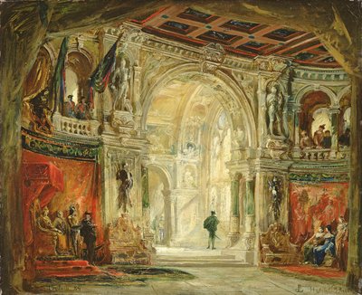 Hamlet, Akt I, 1884 von Jean Baptiste Lavastre