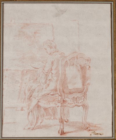Eine Frau malt eine Landschaft von Jean Baptiste Marie Pierre