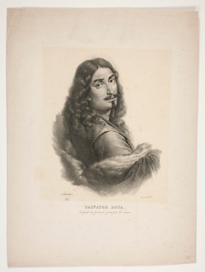Porträt von Salvator Rosa von Jean Baptiste Mauzaisse