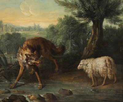 Der Wolf und das Lamm von Jean Baptiste Oudry